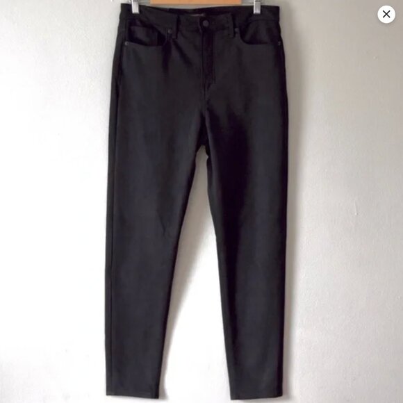 NWT Banana Republic High Rise Vegan Suede Black Skinny Jean - Size 26 - Black - Picture 2 of 8